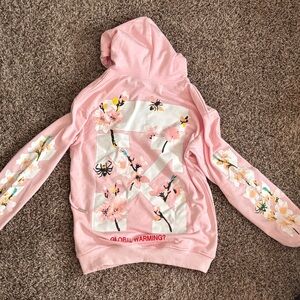 Off-White Pink Floral Hoodie